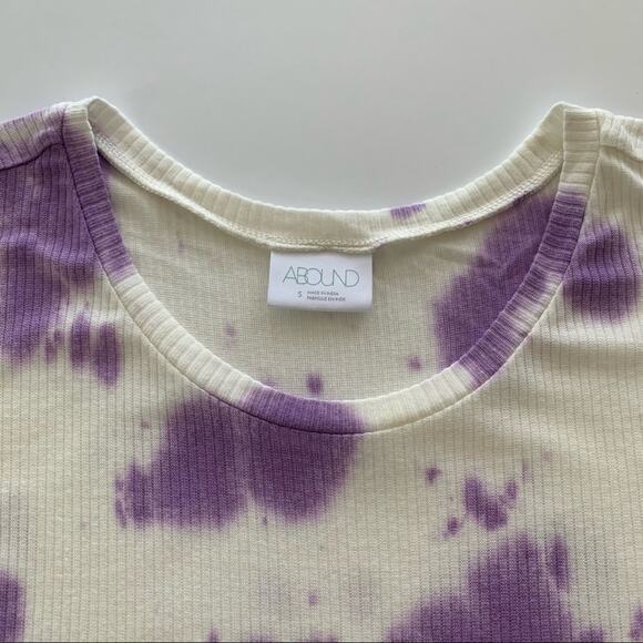 Abound Purple and White Tie Dye Ribbed Muscle Tank Top Small - Picture 2 of 10